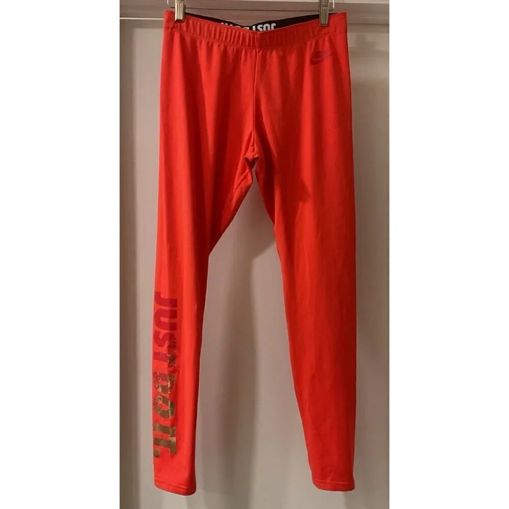 Nike Just Do It Orange Leggings M